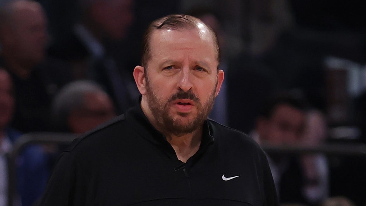 Tom Thibodeau looks on court