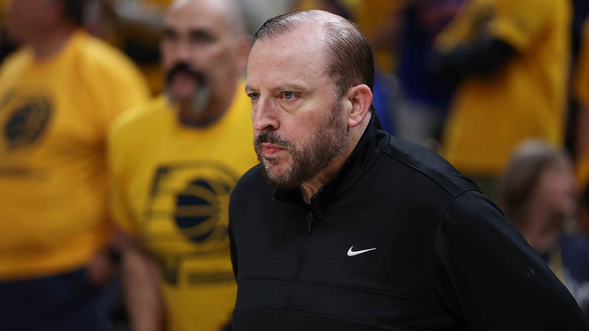 Tom Thibodeau looks on