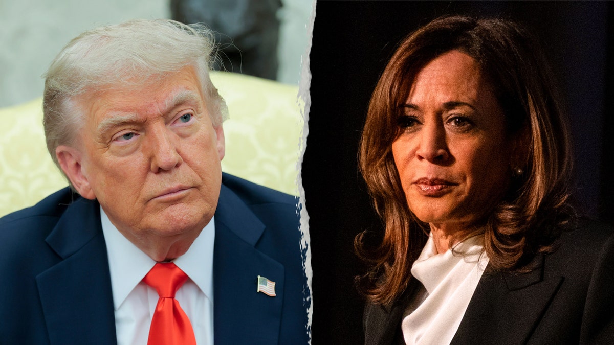 Left: President Donald Trump; Right: Kamala Harris