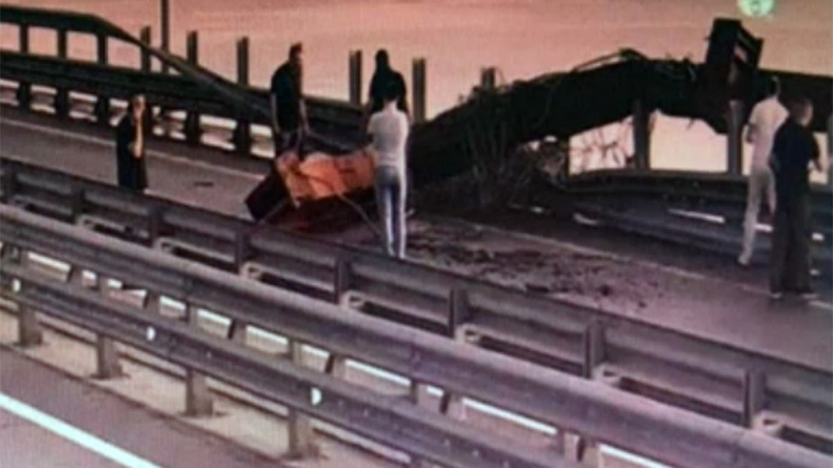 Damage to bridge linking Russia and Crimea