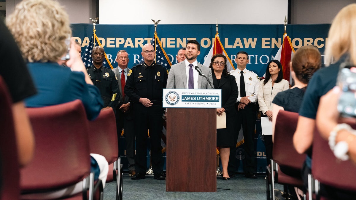 Florida Attorney General James Uthmeier speaks astatine a property league pursuing Operation Dragon Eye.