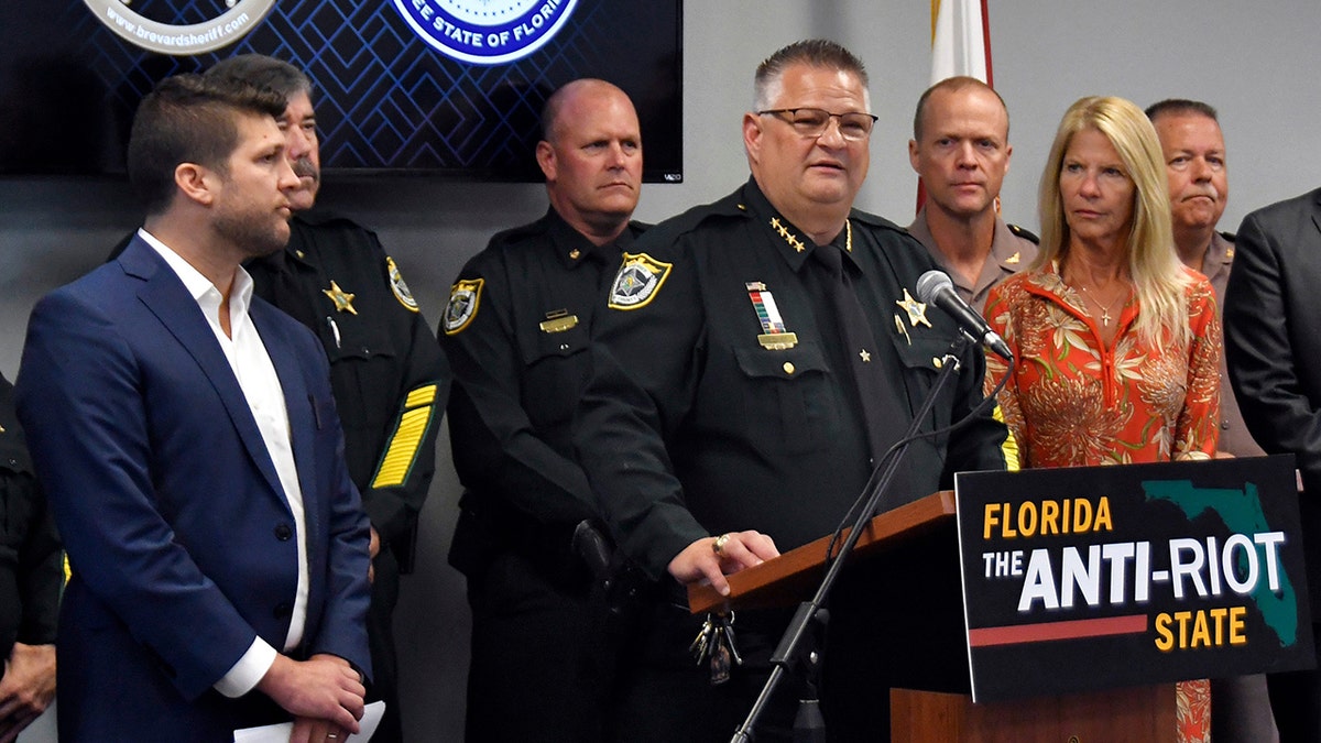 Brevard Sheriff Wayne Ivey speaks during a news conference