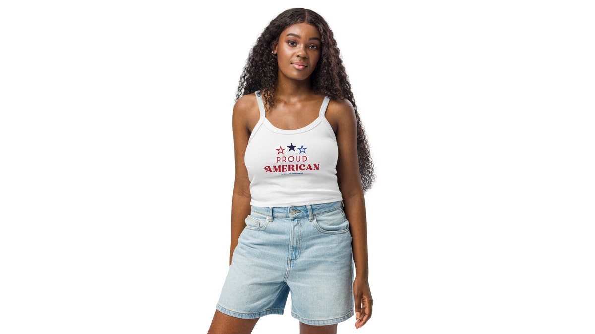 A comfy tank top that subtly shows off your patriotic spirit.