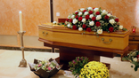 Coffin with flowers