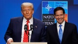 Rubio smiles while Trump answers NATO press conference question