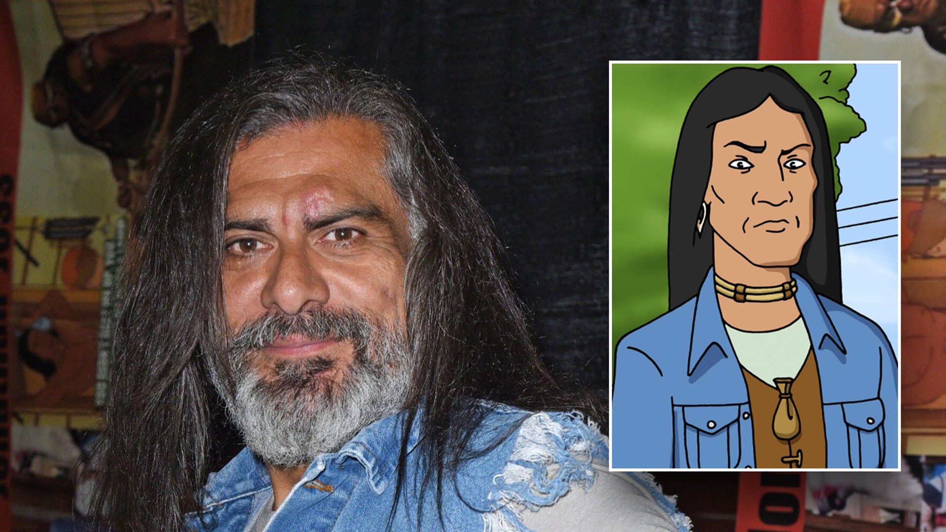 Jonathan Joss at an event, John Redcorn character on King of the Hill.