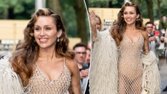 Miley Cyrus drips in crystals while turning heads with risqué sheer dress