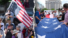 White House slams 'utter failure' of anti-Trump protests as America celebrates Army's historic milestone