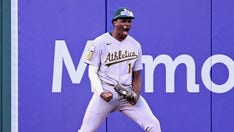 Athletics' Denzel Clarke defies gravity with potential catch of the year against Angels