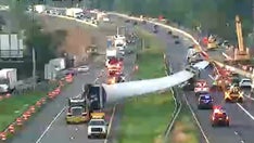 Wind turbine blade crashes into traffic on busy Northeast interstate
