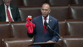 Jeffries waves Elmo doll on House floor to protest GOP spending cuts - Fox News