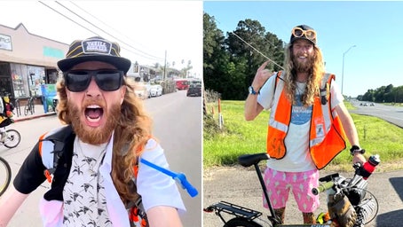 Comedian crosses America with miniature bike and massive dream: 'Took 80 days'