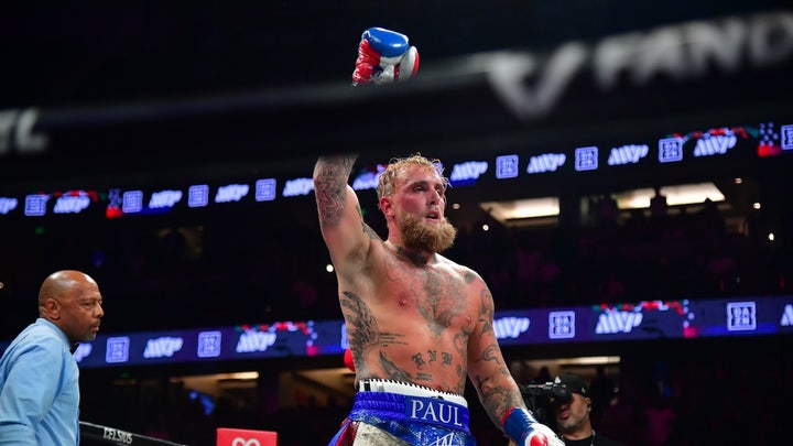 Jake Paul reacts following his match against ⁤Julio Cesar ⁢Chavez Jr.