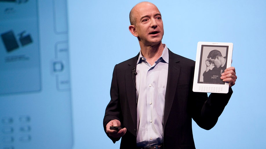 Jeff Bezos indroducing the Kindle Fire during a press conference in New York.