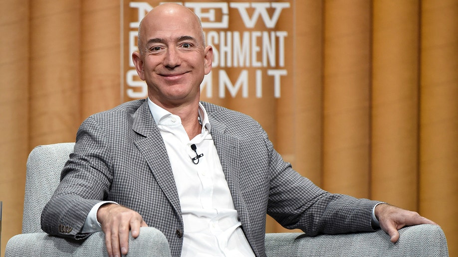 Jeff Bezos speaking during a panel for Vanity Fair.