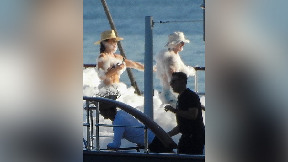 Jeff Bezos and Lauren Sanchez at a foam party ahead of their wedding.