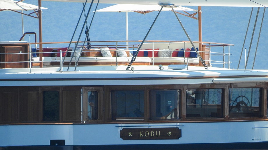 An exterior shot of Jeff Bezos' yacht, Koru.
