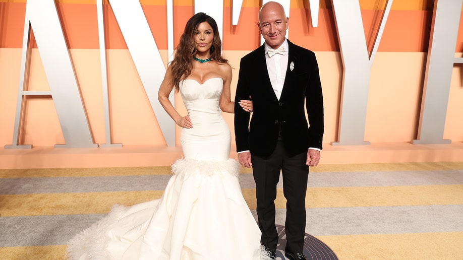 Jeff Bezos and Lauren Sanchez at Vanity Fair Oscars party in 2025