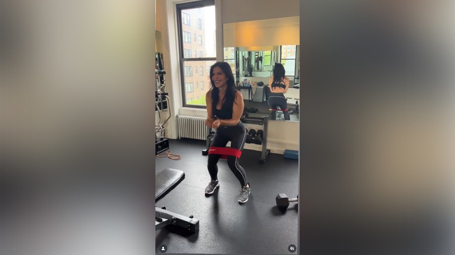 Lauren Sanchez working out.
