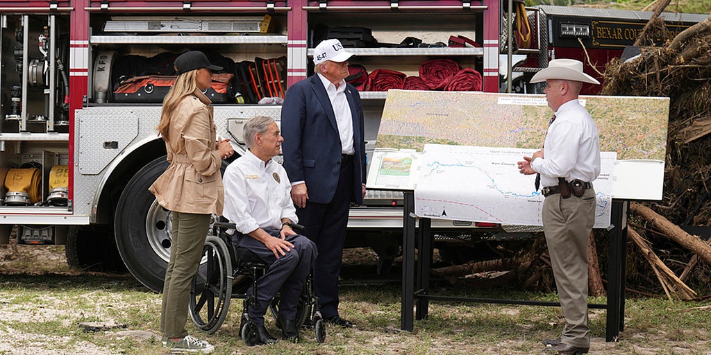 President Donald Trump, first lady Melania Trump tour devastation
