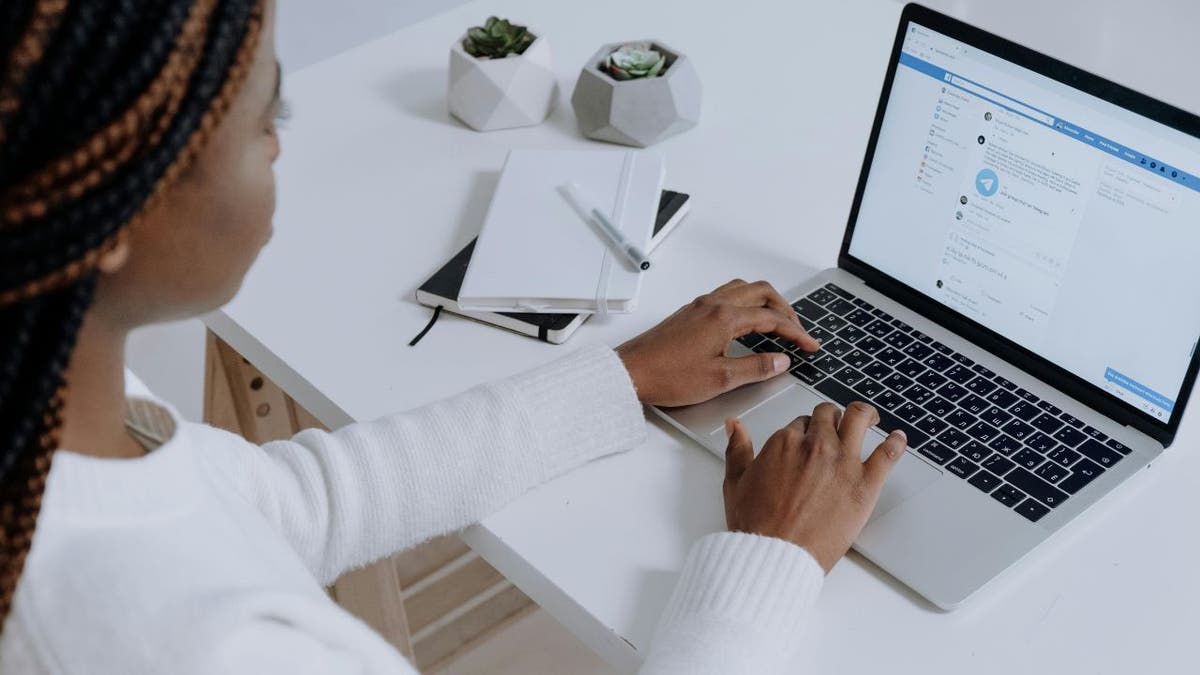 woman typing