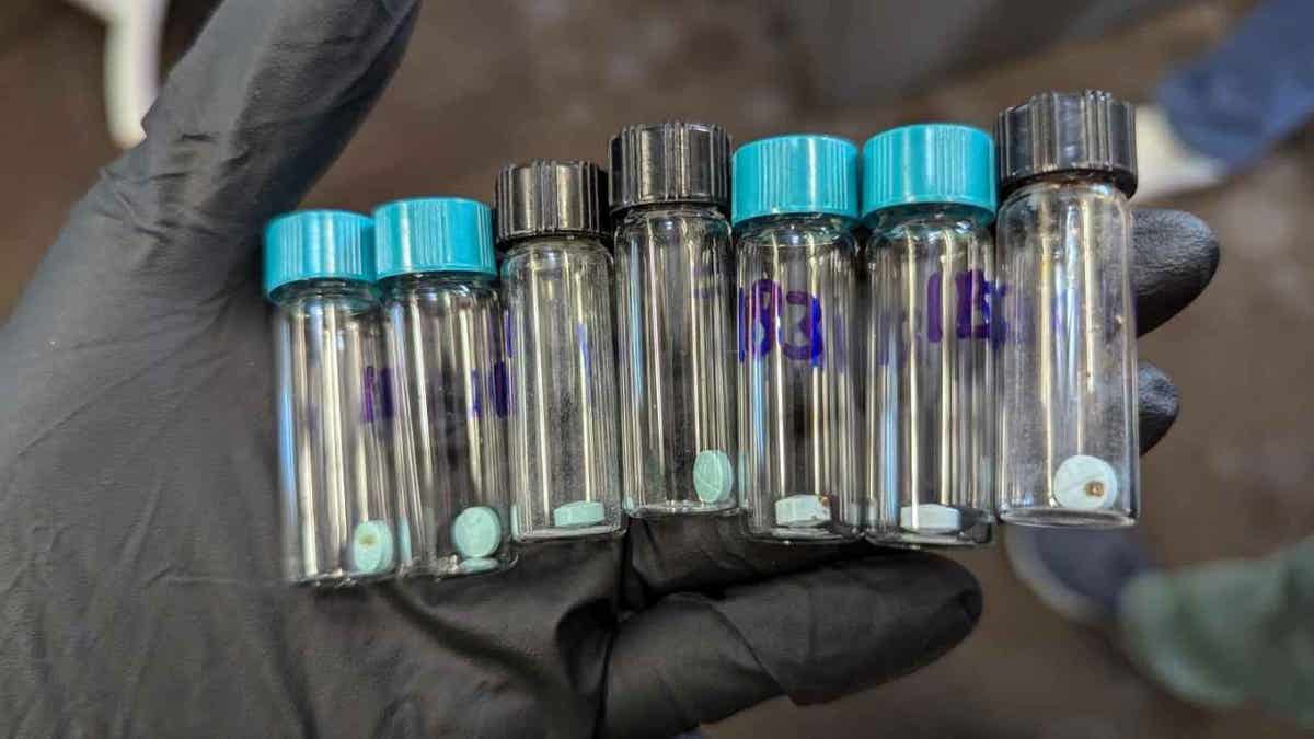 Photo showing fentanyl pills seized at the U.S. border.