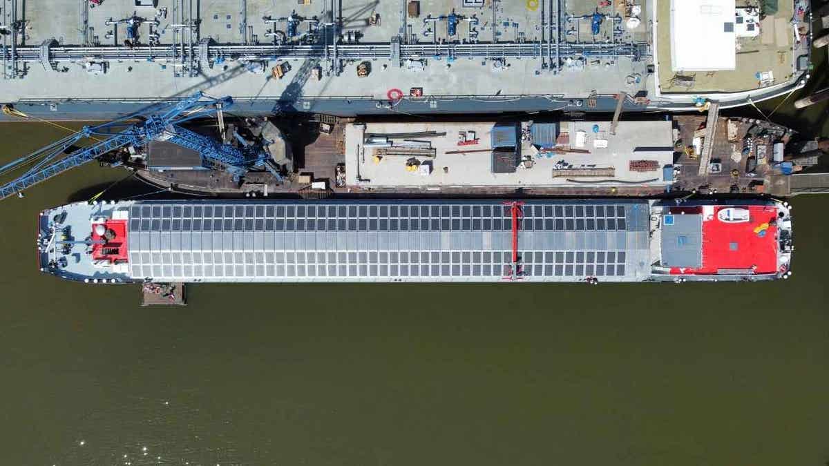 The Blue Marlin is the world's first hybrid solar cargo ship.