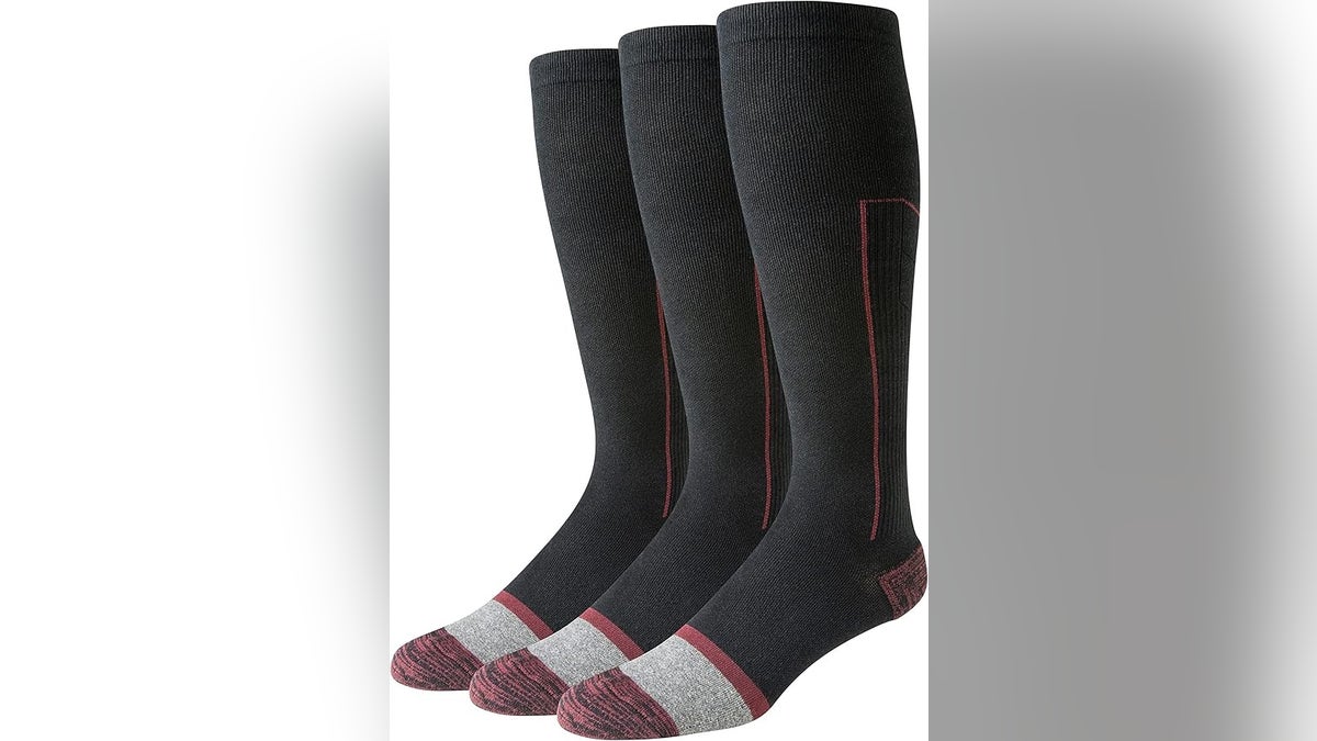 These socks support muscles and promote circulation.