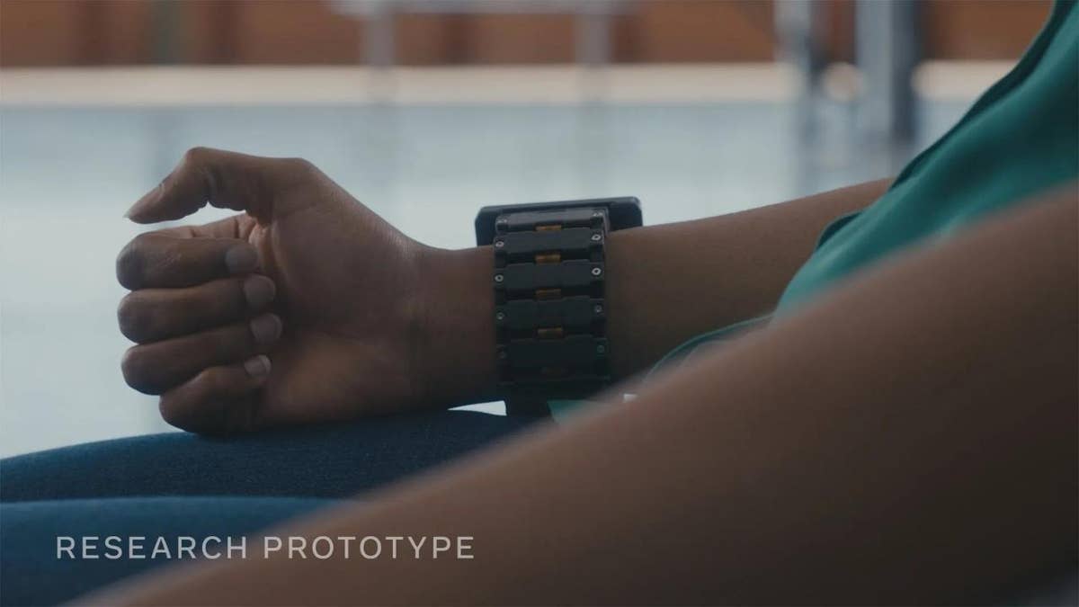 A research prototype of Meta's previous wearable gesture control device.