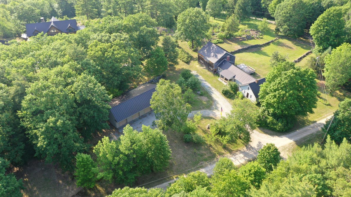 Aerial view of the property where Ghislaine Maxwell was arrested by the FBI is seen in Bradford