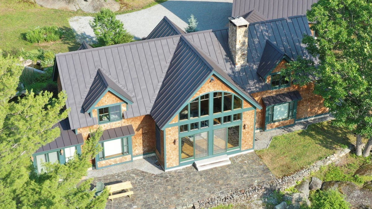 Aerial view of the property where Ghislaine Maxwell was arrested by the FBI is seen in Bradford