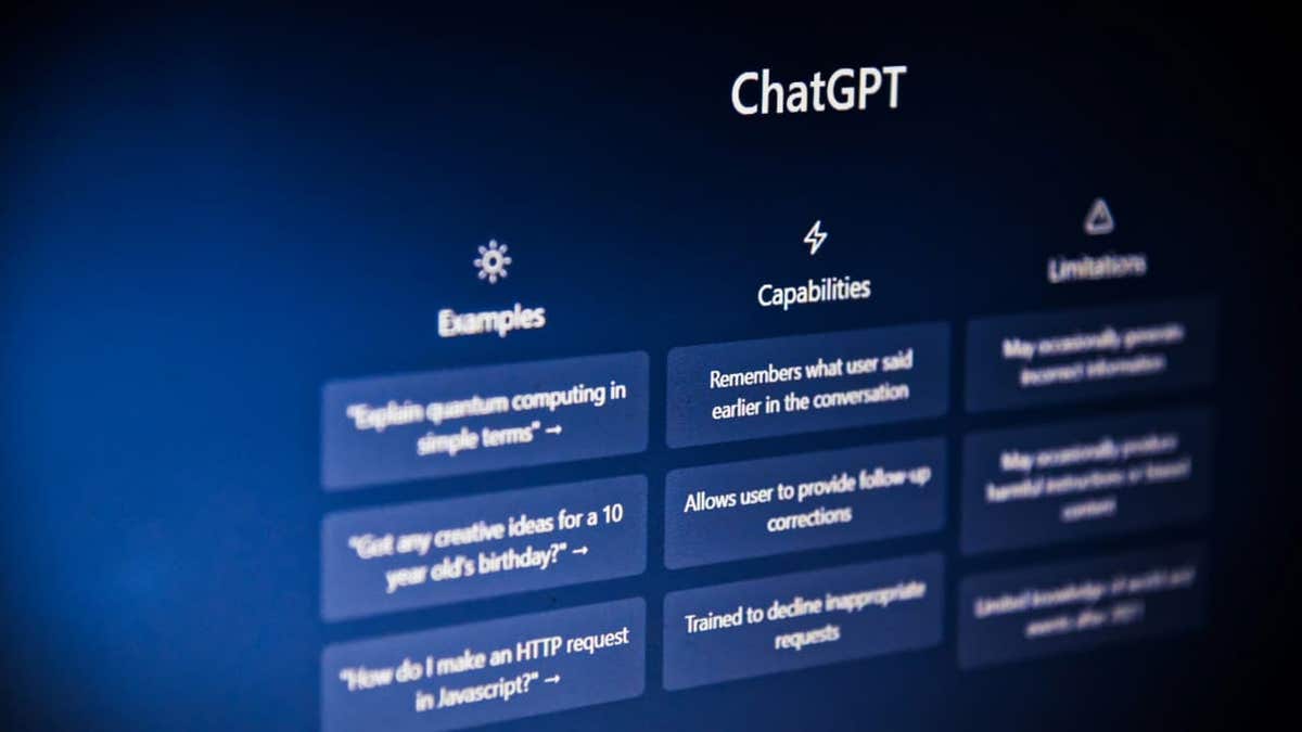 Image of ChatGPT on a desktop computer screen.