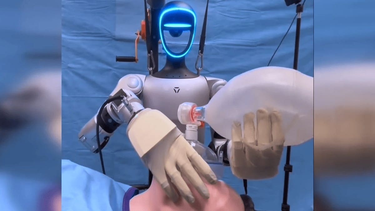 El robot humanoide unito G1 realiza ventilación.
