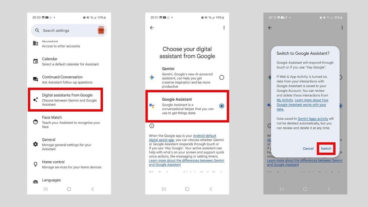 Steps to stop the Gemini app from accessing your Android apps.