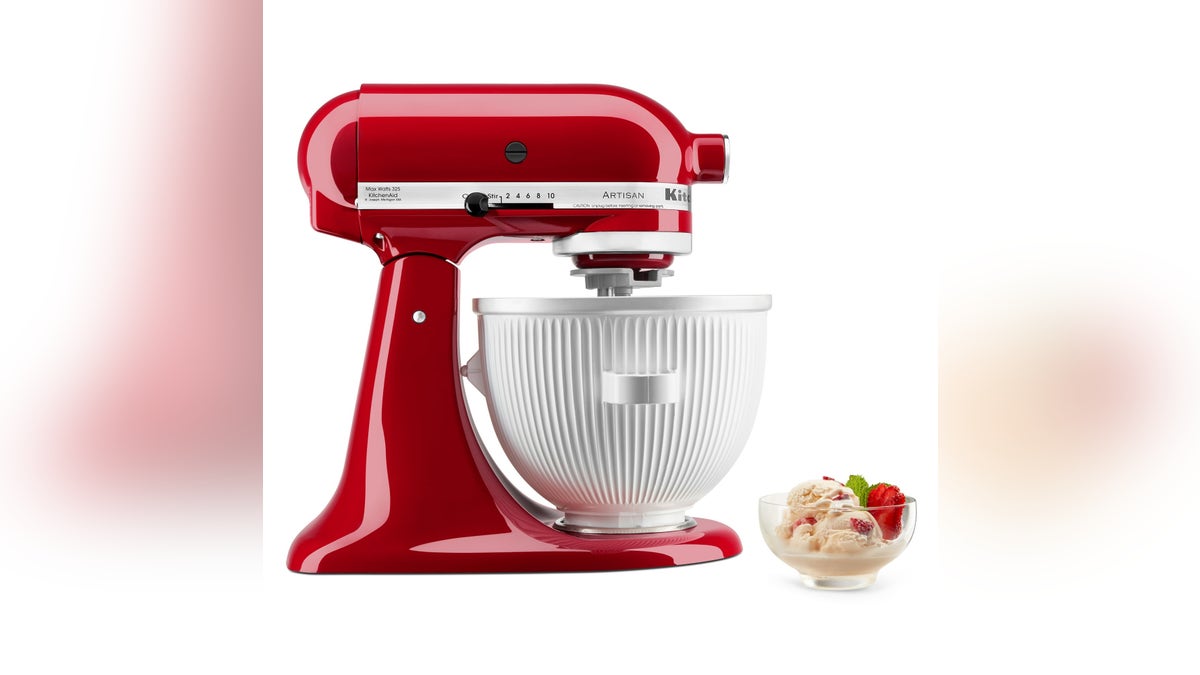This classic stand mixer attachment instantly transforms your kitchen into an ice cream parlor. 