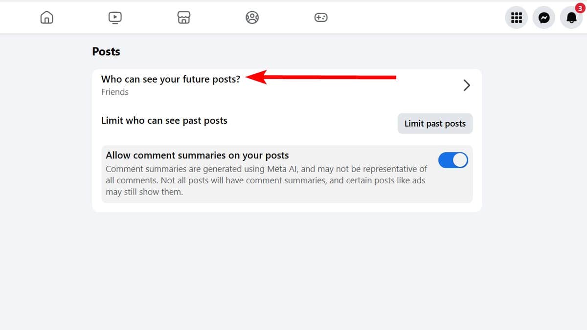Steps to adjust your Facebook privacy settings.