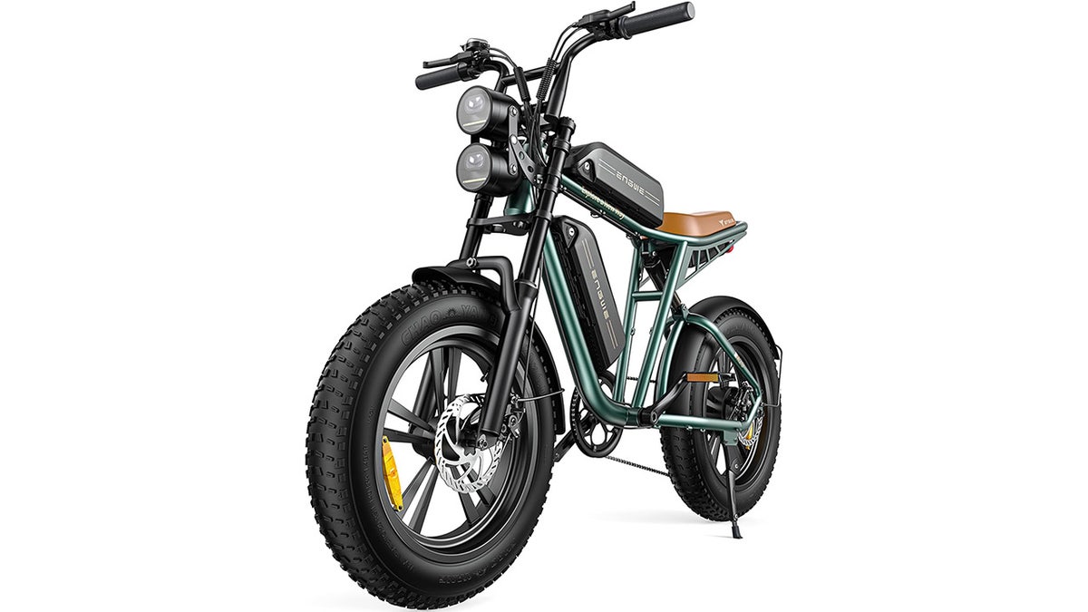 The fat tires and multiple riding modes on this e-bike handle all terrain with comfort and style.