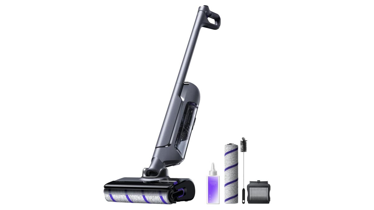 Use this lightweight vacuum and mop to quickly pick up messes. 