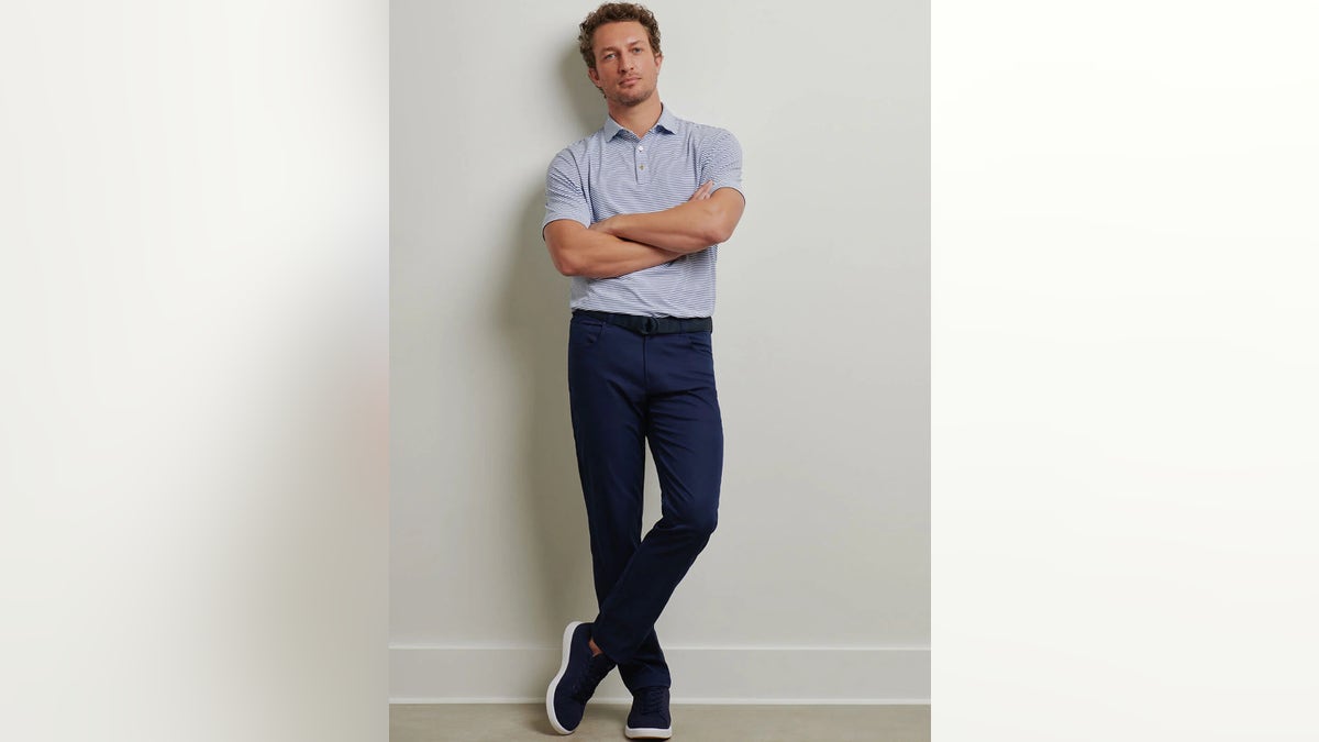 These chino style pants keep the pure beauty similar to the dresses but feels a sense of removal and easy care cloth.