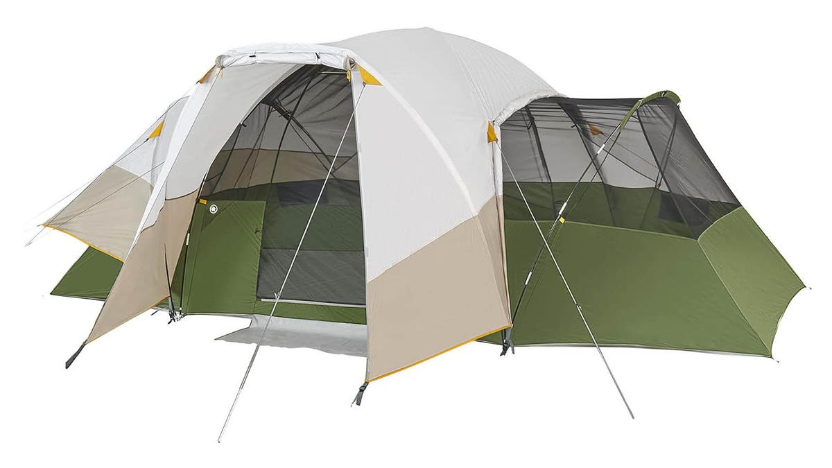 Comfortably sleep eight people in this tent. 