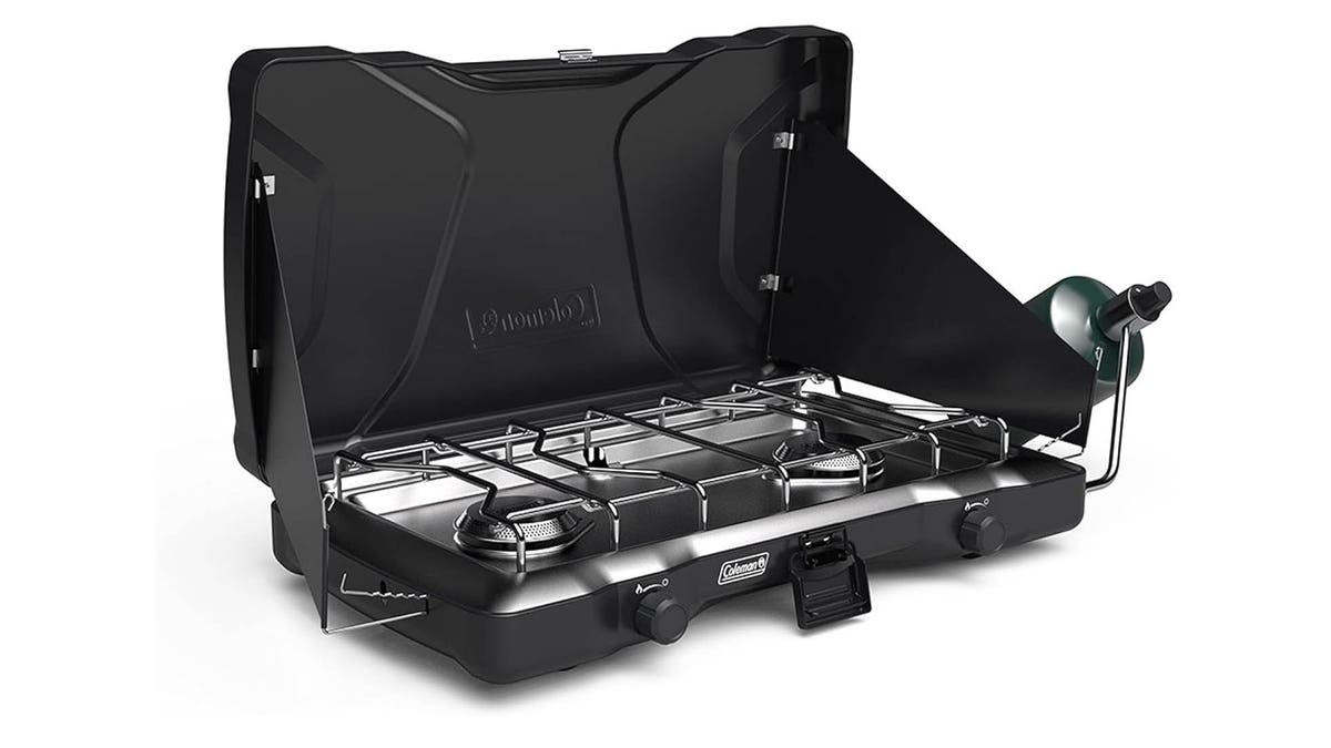 Cook delicious warm meals using a Coleman camping stove.