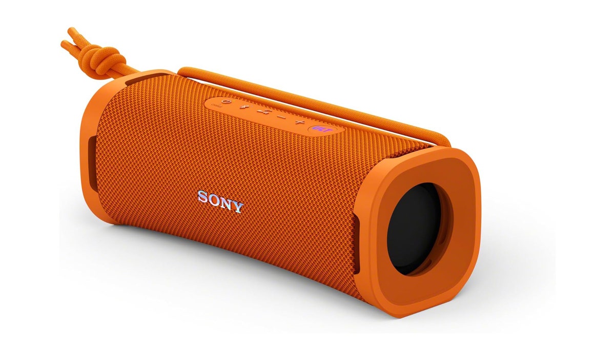 A Sony Bluetooth speaker provides theater-quality sound. 