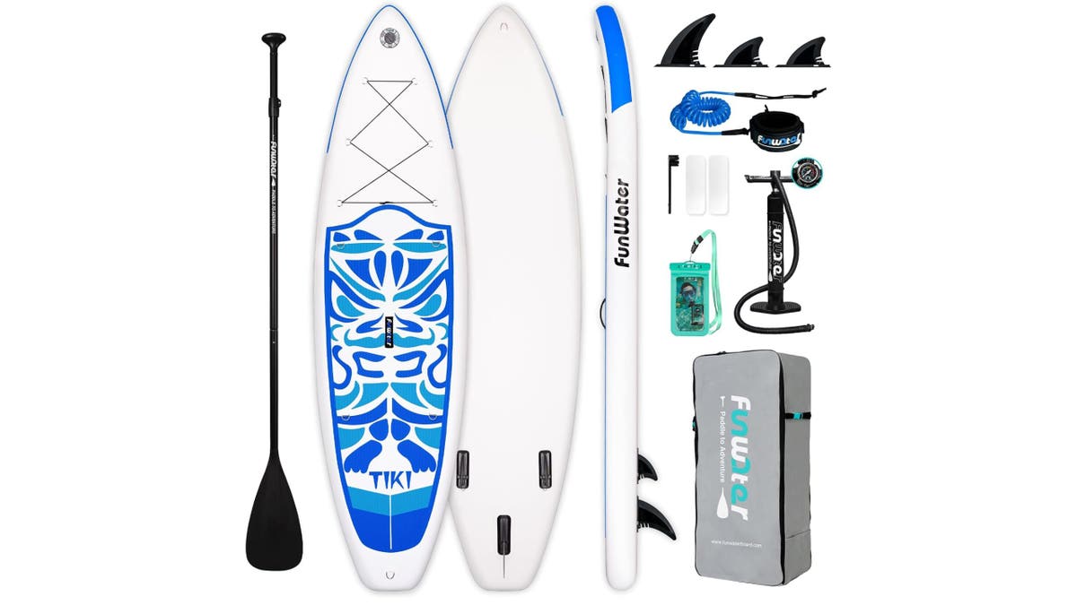 Paddle boarding is great exercise.