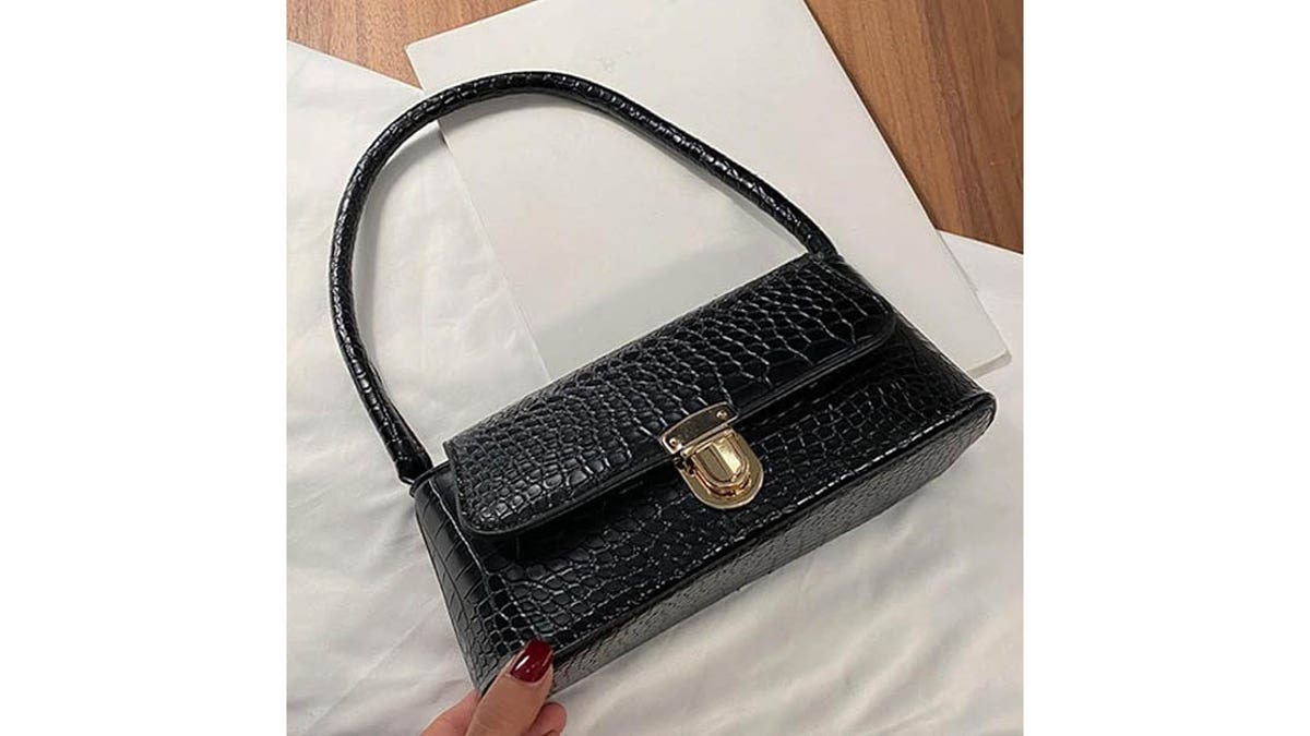 Get a faux snakeskin bag that goes with anything.