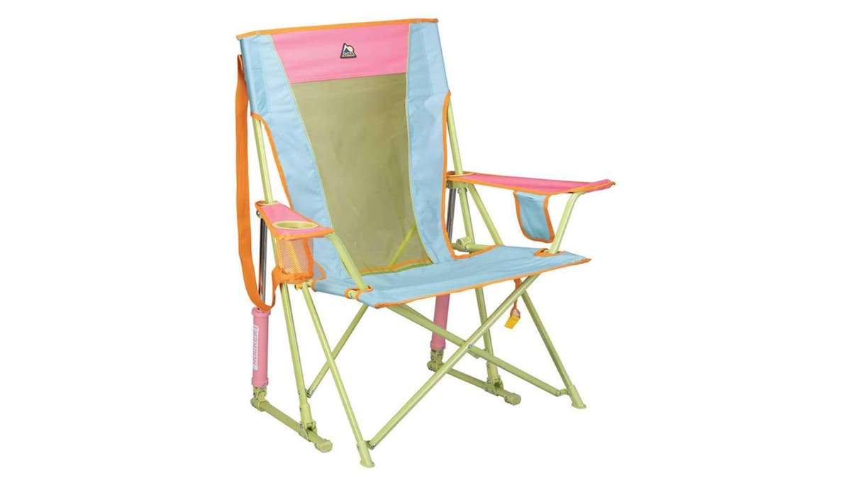 Rock yourself into relaxation with this rocking camping chair. 