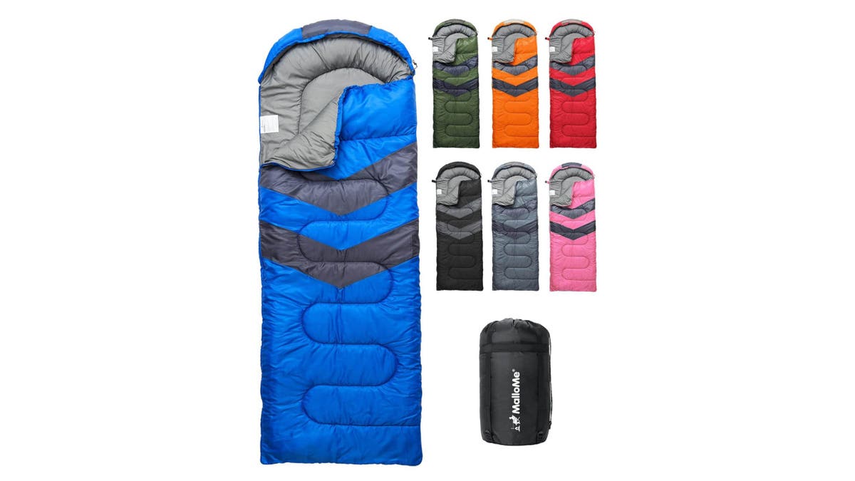 An ultralight sleeping bag that compacts down when packed away.