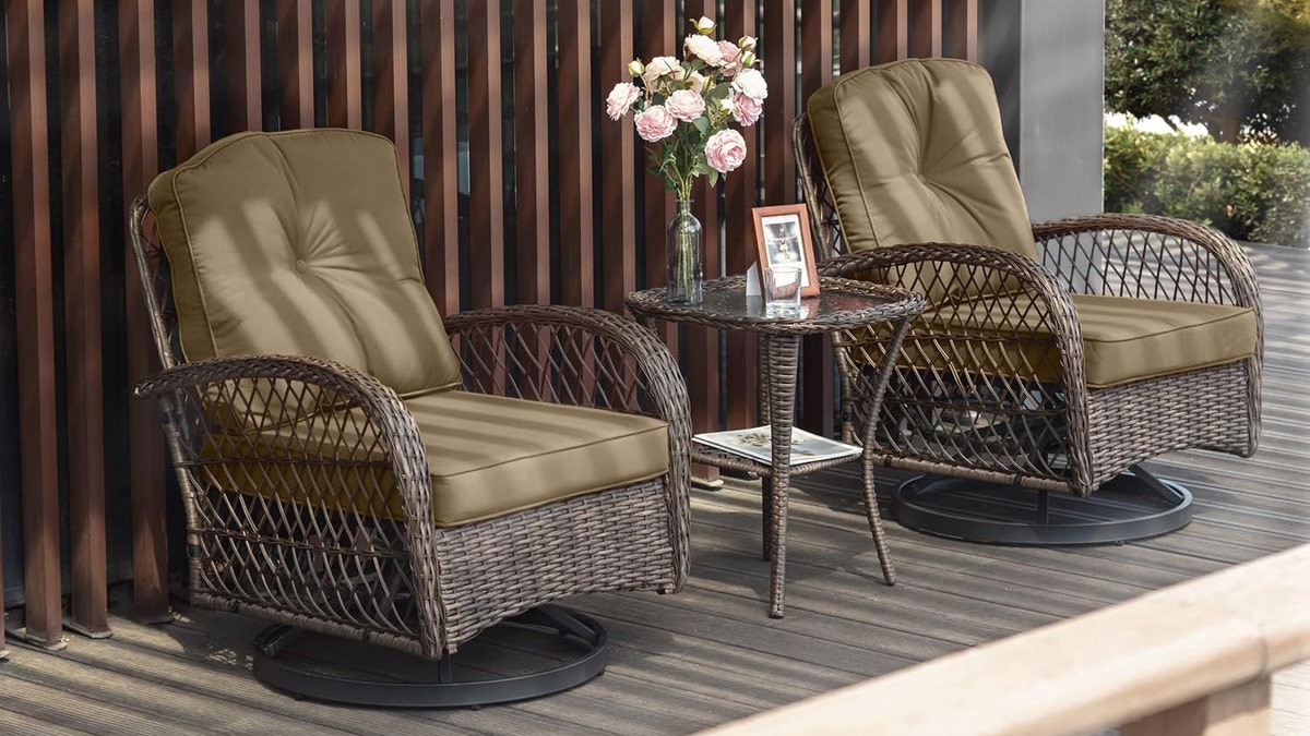 Stay comfortable in these large patio chairs.