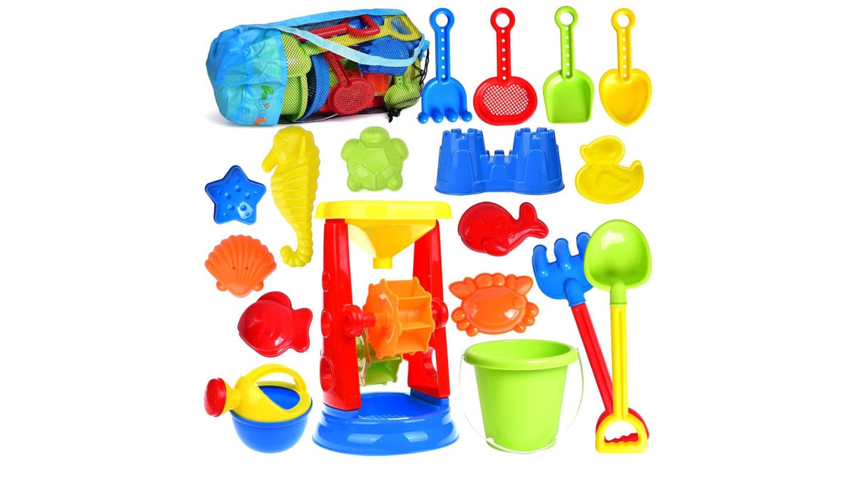 Pack every sand toy your kids will need in the included carrying case.