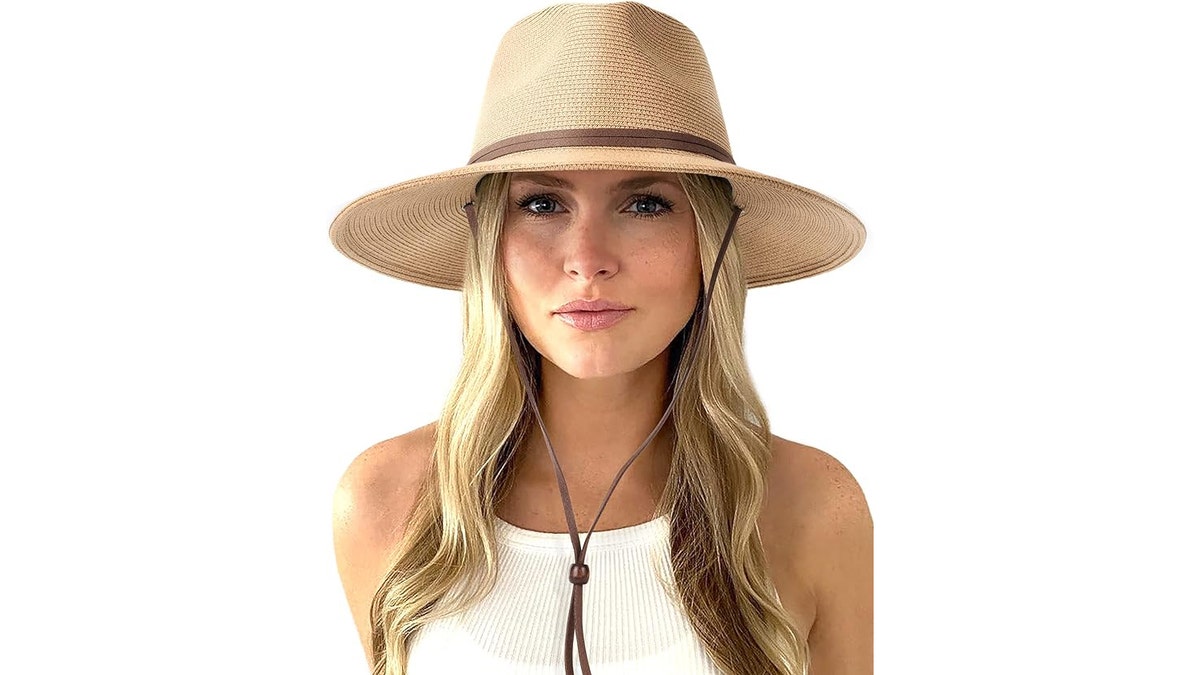 This beach hat is simple and affordable.