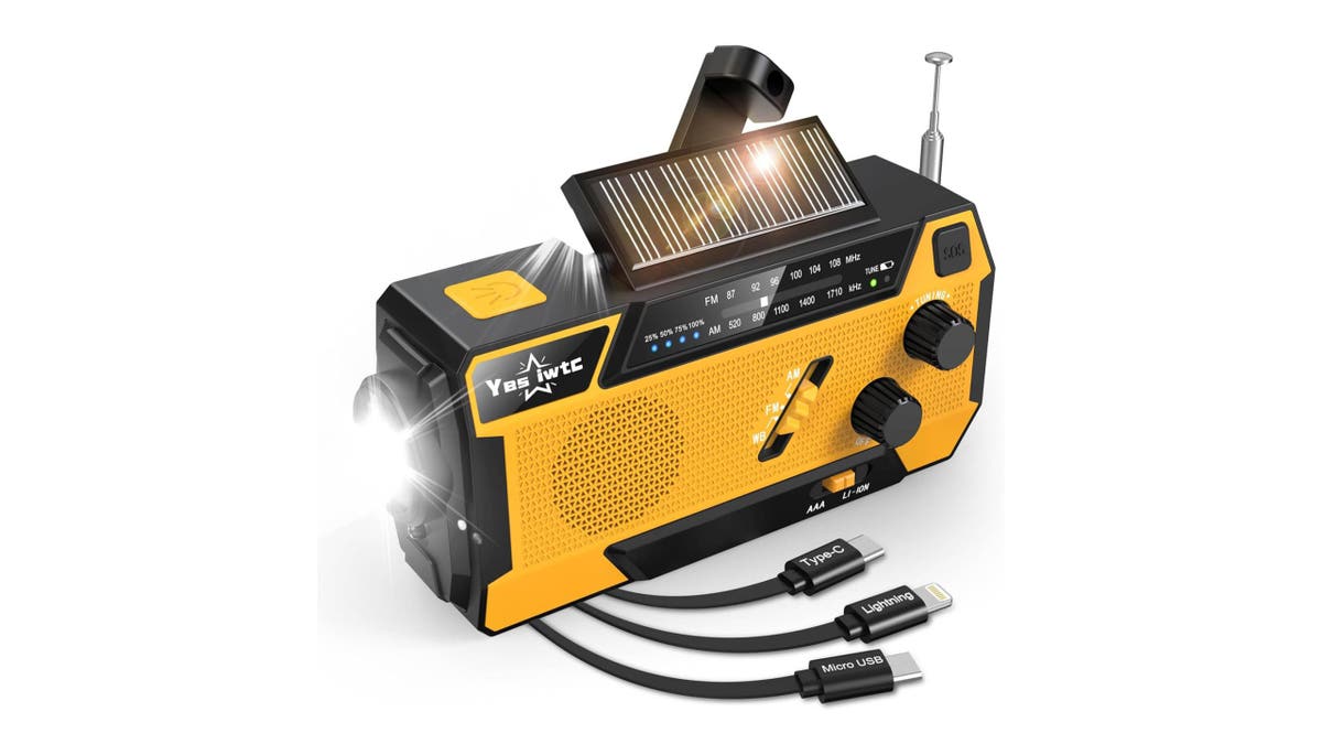 Be prepared with this radio and built-in light.